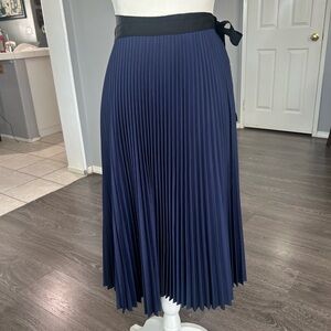 TOME Pleated wrap Midi Skirt with Tie Waist